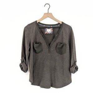 *anthropologie* postmark military green pocket tee